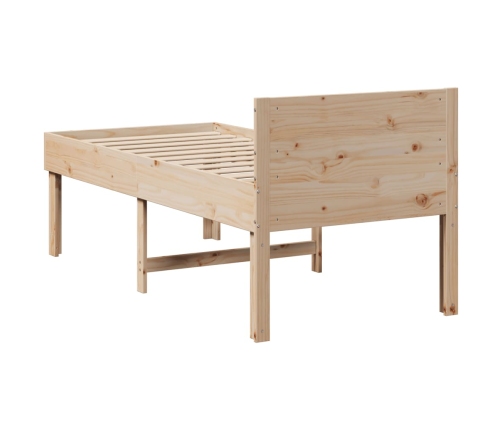 Estructura de cama sin colchón madera maciza de pino 90x190 cm