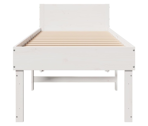 Estructura de cama sin colchón madera maciza blanca 90x190 cm