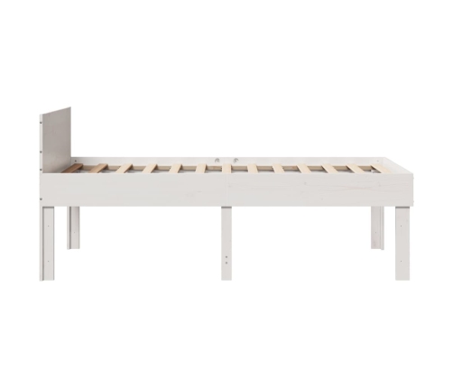 Estructura de cama sin colchón madera maciza blanca 90x190 cm