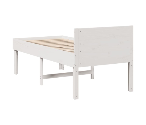 Estructura de cama sin colchón madera maciza blanca 90x190 cm