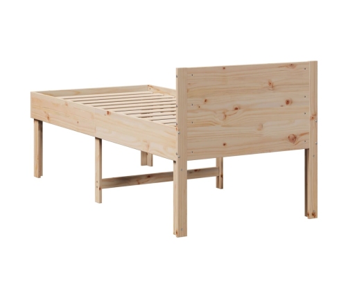 Estructura de cama sin colchón madera maciza de pino 80x200 cm