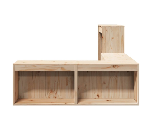 Mueble con escritorio madera maciza pino 232x112x75 cm