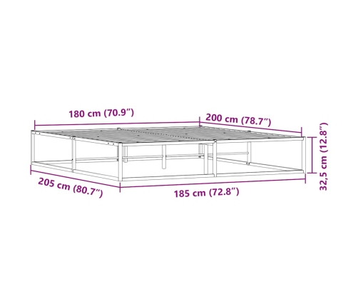 Estructura de cama sin colchón metal blanco 180x200 cm