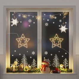 Luces de Navidad Silueta Estrella 2piezas 50 LEDs blanco cálido