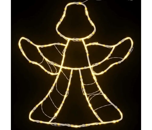 Luces de Navidad Silueta de ángel 2 piezas 50LEDs blanco cálido