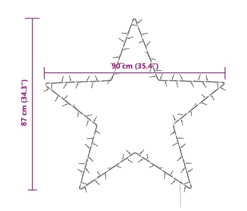 Luces de Navidad Silueta de Estrella 50 LEDs blanco cálido