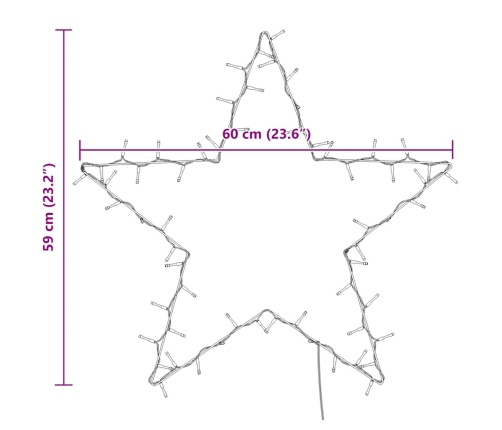 Luces de Navidad Silueta de Estrella 80 LEDs blanco cálido