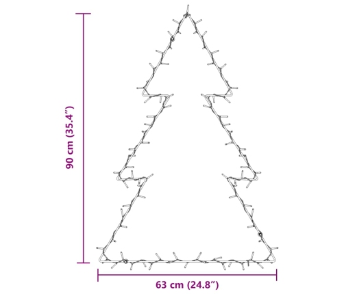 Luces de Navidad Silueta de Árbol 115 LEDs blanco cálido