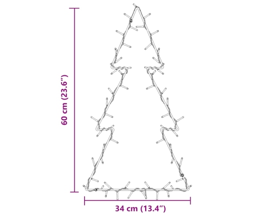 Luces de Navidad Silueta de Árbol 80 LEDs blanco cálido