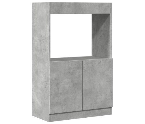 Aparador de madera de ingeniería gris hormigón 63x33x100 cm