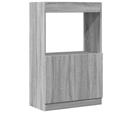 Aparador de madera de ingeniería gris Sonoma 63x33x100 cm