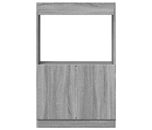 Aparador de madera de ingeniería gris Sonoma 63x33x100 cm