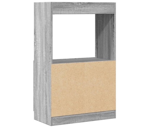 Aparador de madera de ingeniería gris Sonoma 63x33x100 cm