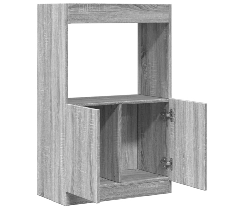 Aparador de madera de ingeniería gris Sonoma 63x33x100 cm