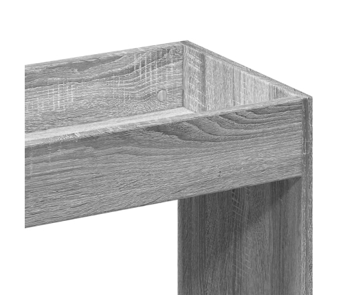 Aparador de madera de ingeniería gris Sonoma 63x33x140 cm