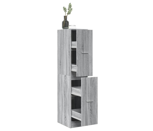 Armario botiquín madera ingeniería gris Sonoma 30x41x144,5 cm