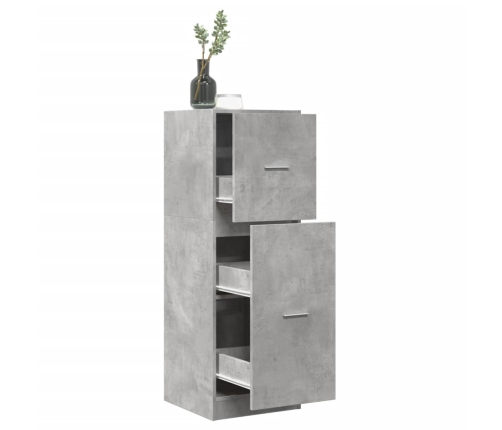 Armario botiquín madera ingeniería gris hormigón 40x41x118 cm