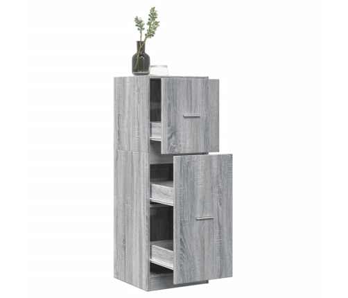 Armario botiquín madera ingeniería gris Sonoma 40x41x118 cm