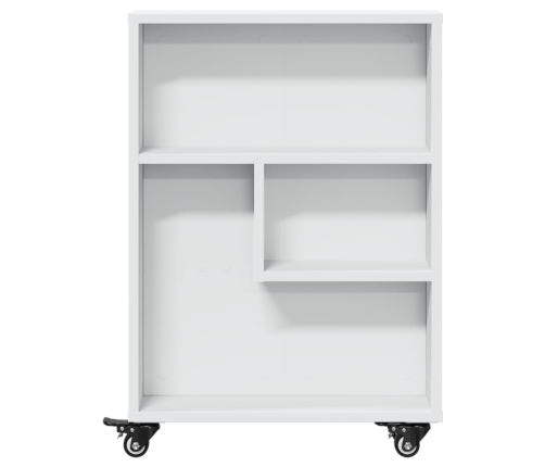 Carrito de almacenaje estrecho madera blanco 48x13x68 cm