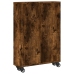 Carrito de almacenaje estrecho madera roble ahumado 48x13x68 cm
