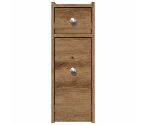 Armario de baño estrecho con ruedas madera roble artisian