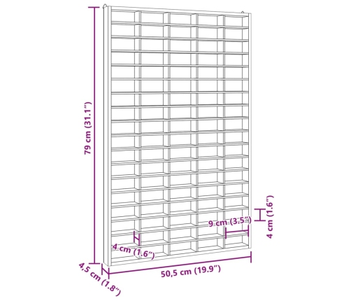 Vitrina de madera para coleccionistas con 90 compartimentos