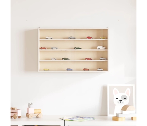 Vitrina de madera para coleccionistas con puertas 60x8,5x37 cm