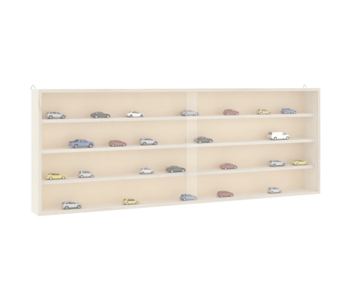 Vitrina de madera para coleccionistas con puertas 100x8,5x37 cm