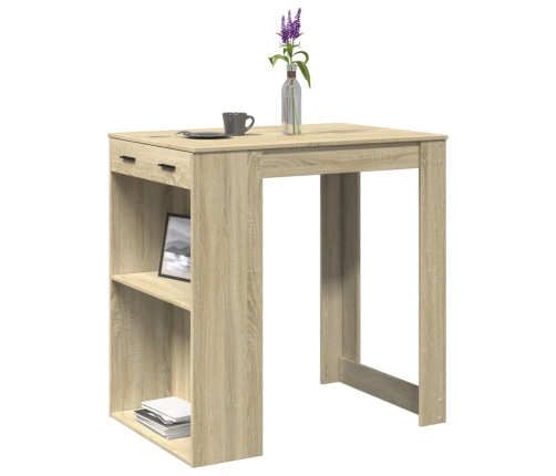 Mesa alta de bar madera ingeniería roble Sonoma 102x70x103,5 cm