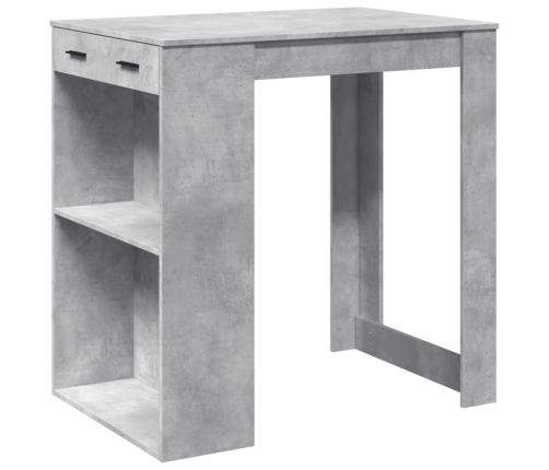 Mesa alta de bar madera ingeniería gris hormigón 102x70x103,5cm