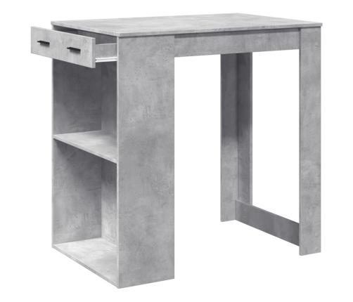 Mesa alta de bar madera ingeniería gris hormigón 102x70x103,5cm