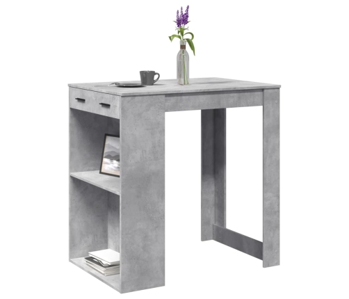 Mesa alta de bar madera ingeniería gris hormigón 102x70x103,5cm