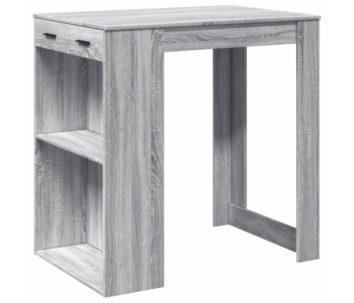 Mesa alta de bar madera ingeniería gris Sonoma 102x70x103,5 cm