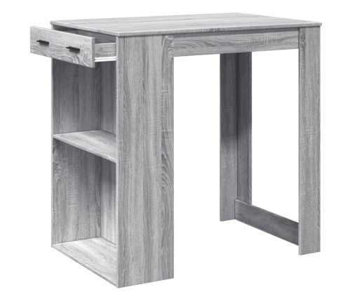 Mesa alta de bar madera ingeniería gris Sonoma 102x70x103,5 cm