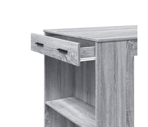 Mesa alta de bar madera ingeniería gris Sonoma 102x70x103,5 cm