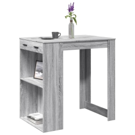 Mesa alta de bar madera ingeniería gris Sonoma 102x70x103,5 cm