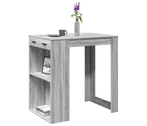 Mesa alta de bar madera ingeniería gris Sonoma 102x70x103,5 cm