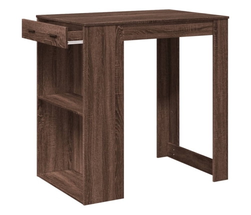 Mesa alta de bar madera ingeniería marrón roble 102x70x103,5 cm