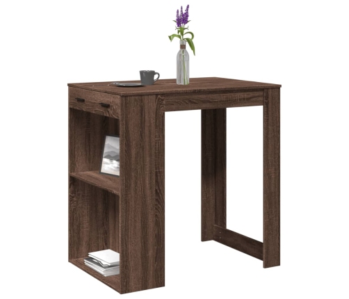 Mesa alta de bar madera ingeniería marrón roble 102x70x103,5 cm