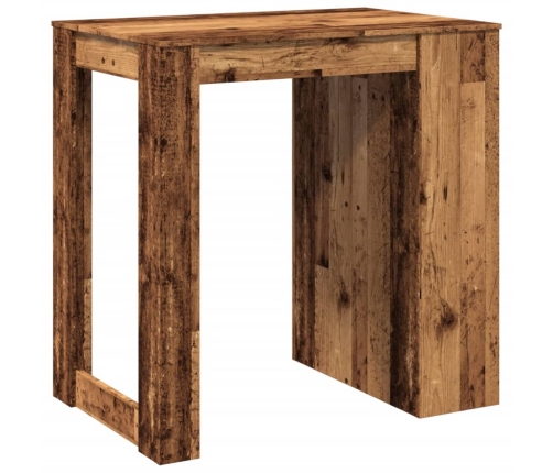 Mesa alta de bar madera ingeniería envejecida 102x70x103,5 cm