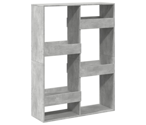 Estantería de madera de ingeniería gris hormigón 100x33x135 cm