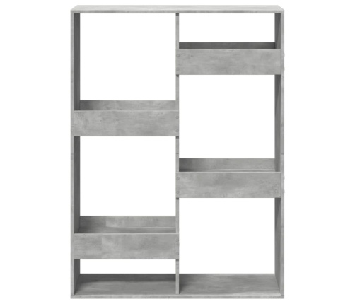 Estantería de madera de ingeniería gris hormigón 100x33x135 cm