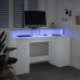 Escritorio con luz LED madera ingeniería blanco 140x55x91 cm