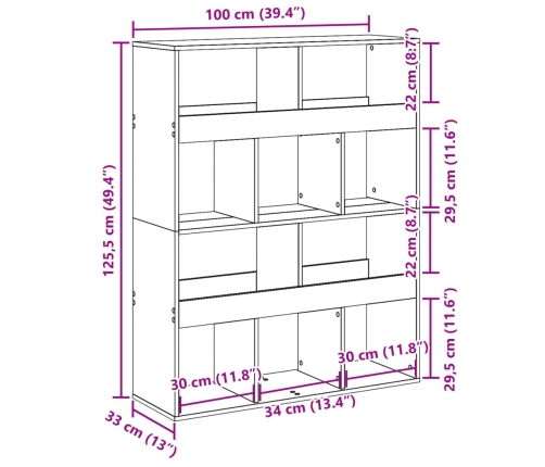 Separador de ambientes madera ingeniería blanco 100x33x125,5 cm