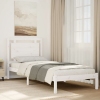 Cama extralarga sin colchón madera maciza blanca 90x210 cm