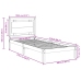 Cama extralarga sin colchón madera maciza 100x210 cm