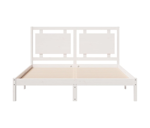 Cama extralarga sin colchón madera maciza blanca 140x210 cm