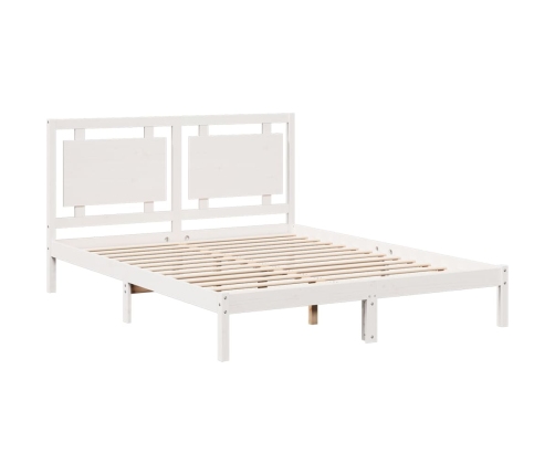 Cama extralarga sin colchón madera maciza blanca 160x210 cm