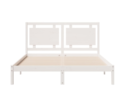 Cama extralarga sin colchón madera maciza blanca 160x210 cm