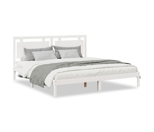 Cama extralarga sin colchón madera maciza blanca 180x210 cm